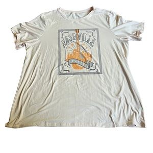 Oversized slouchy drop shoulder Nashville graphic plus size shirt 4X